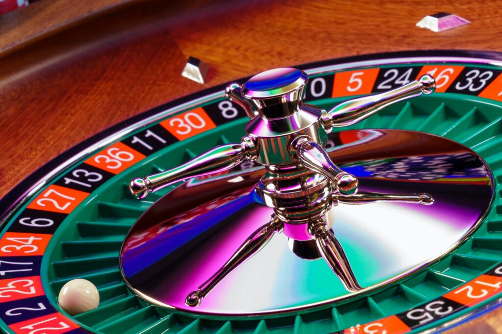 Roulette table close up at the Casino