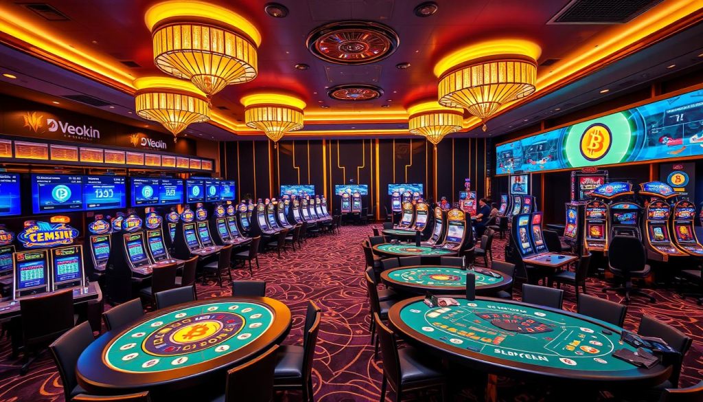 modern crypto casino facade modern crypto casino facade